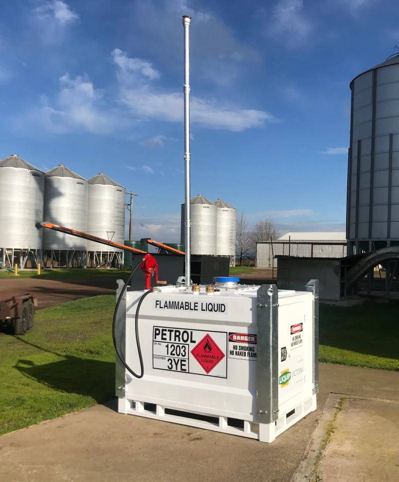 Liquip Victoria onsite fuel storage tank set-up on a farm